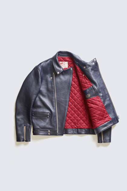 ジャケット・アウター AD-03 BRITISH ASYMMETRY JACKET (SHEEP) AD-03 SHEEPSKIN BRITISH ASYMMETRY JACKET. DARK BLUE (Tea core) 9月