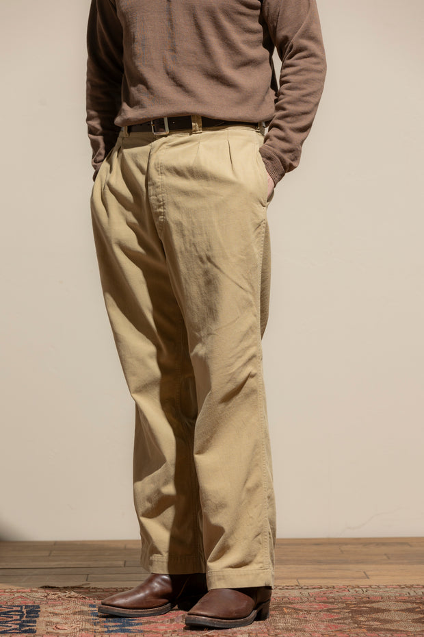 ACV-TR04STC DOUBLE-PLEATED COTTON ARMY WIDE TROUSERS