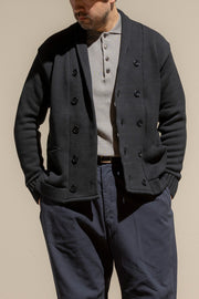 ACV-KN-H03 SHAWL COLLAR DOUBLE BREASTED KNIT