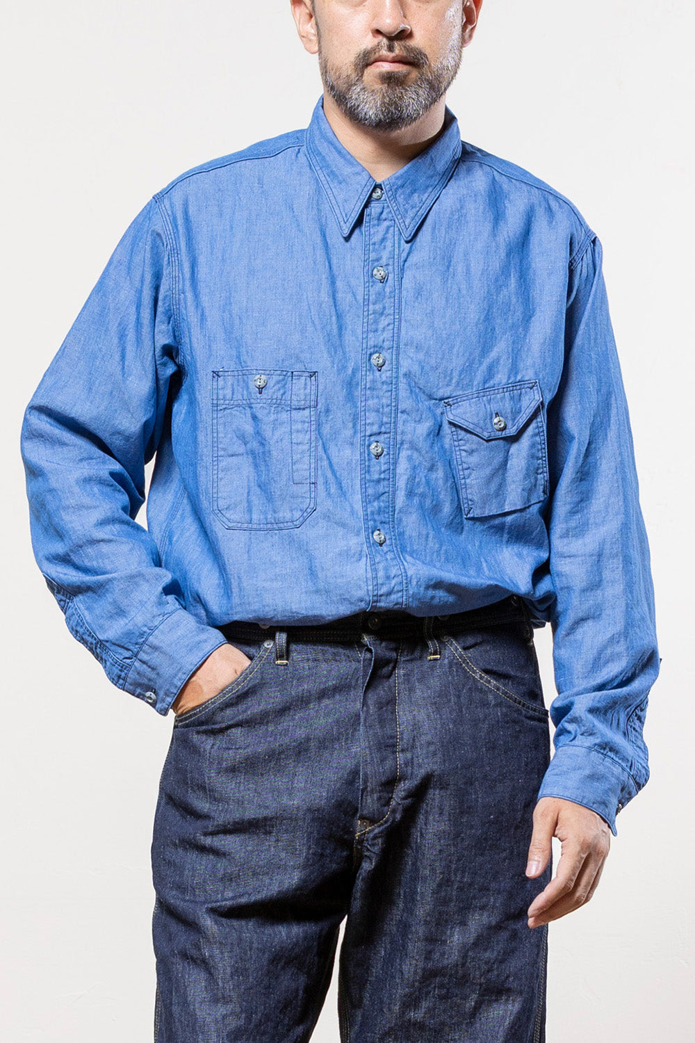 addict clothes コットンリネンシャツ 44 ACV-SH03CLW ACVM – Tagged 