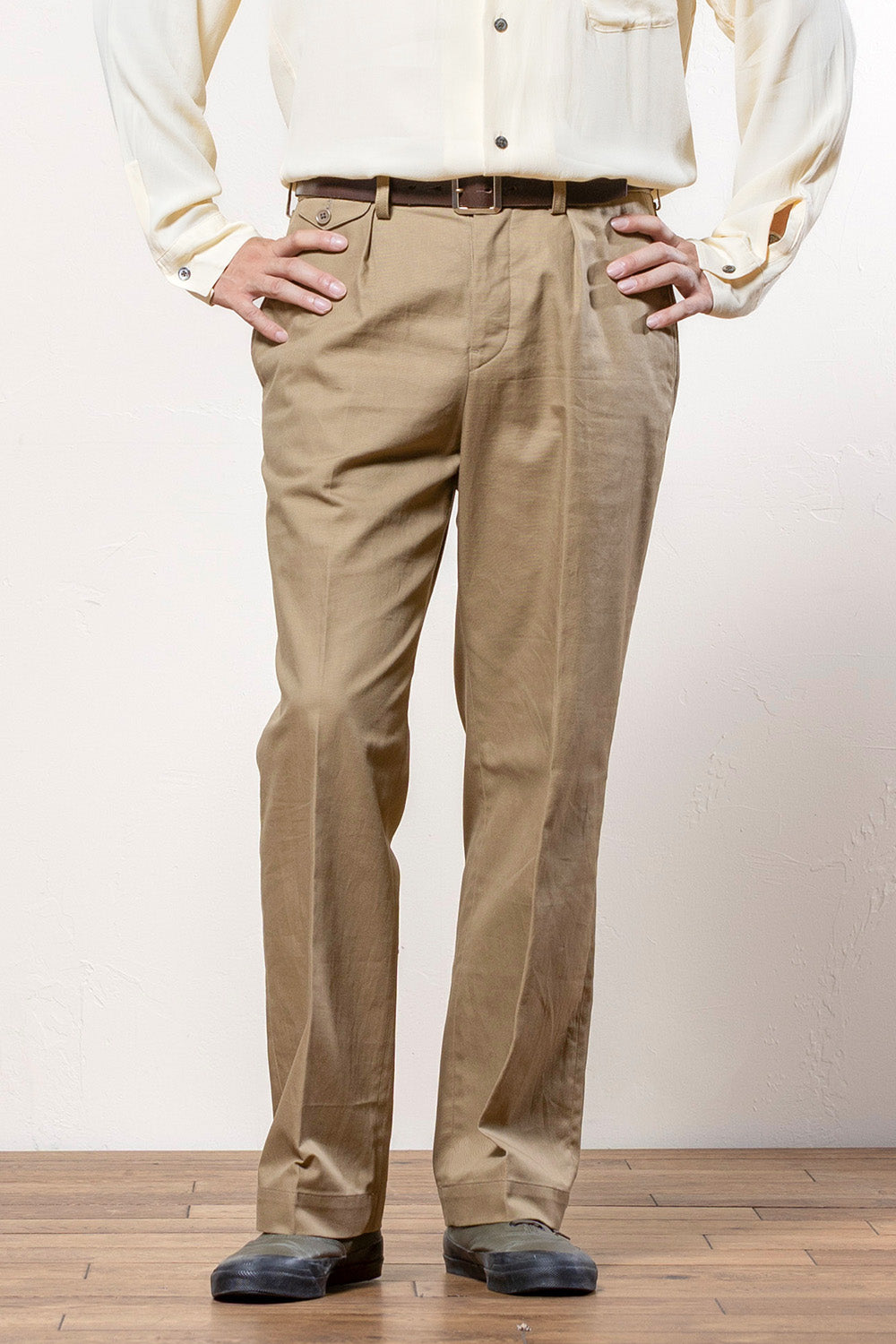 ACV-TR02TW SINGLE PLEATED COTTON TWILL TROUSERS – ADDICT CLOTHES