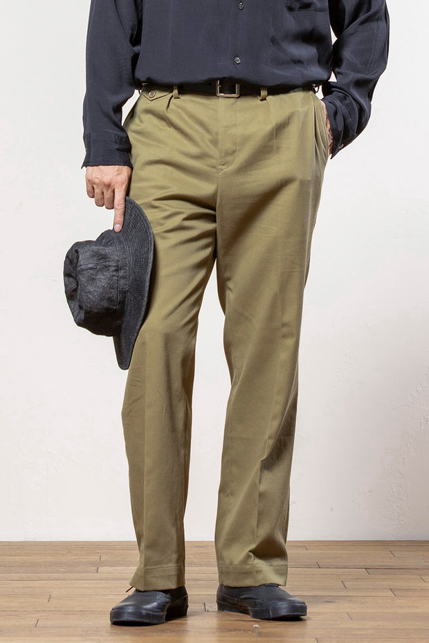 ACV-TR02TW SINGLE PLEATED COTTON TWILL TROUSERS – ADDICT CLOTHES