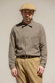 ACV-SH02CHT COTTON HOUNDSTOOTH OPEN COLLAR SHIRT