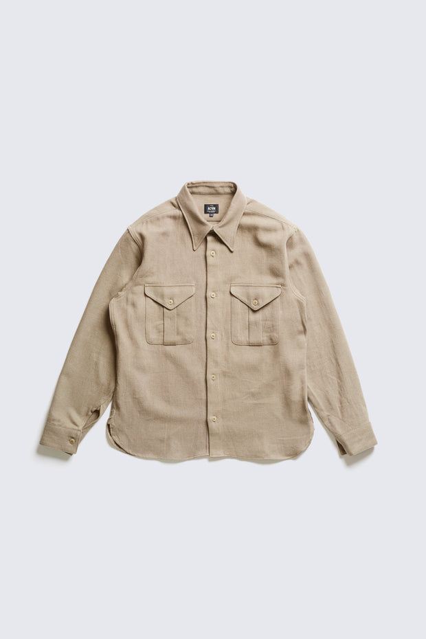 ACV-SH03CLW COTTON LINEN WOOL DOUBLE POCKET ARMY SHIRT