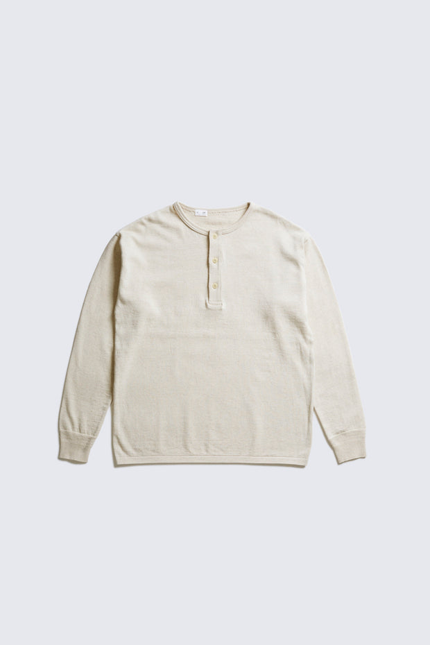 ACV-KNS02 HENLEY NECK LONG SLEEVE KNIT TEE