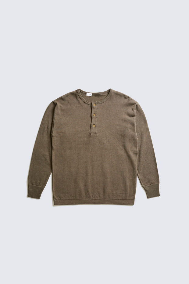 ACV-KNS02 HENLEY NECK LONG SLEEVE KNIT TEE