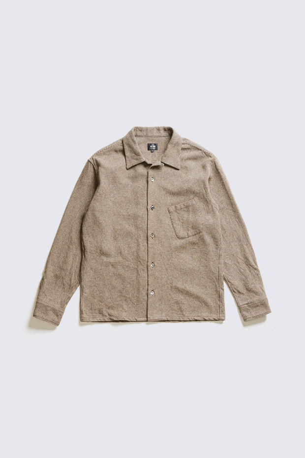 ACV-SH02CHT COTTON HOUNDSTOOTH OPEN COLLAR SHIRT