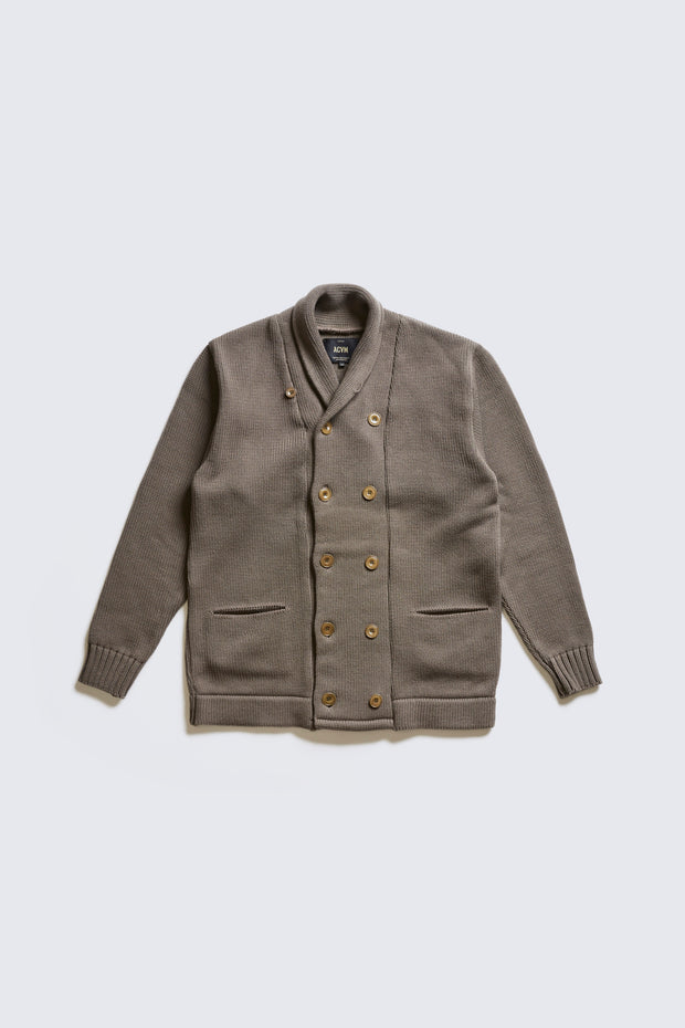 ACV-KN-H03 SHAWL COLLAR DOUBLE BREASTED KNIT
