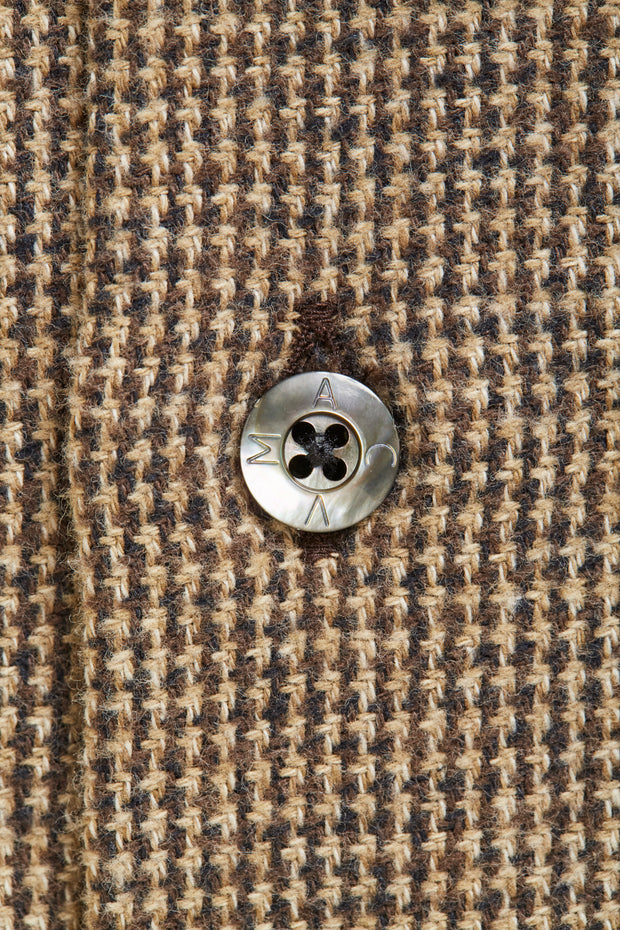 ACV-SH02CHT COTTON HOUNDSTOOTH OPEN COLLAR SHIRT