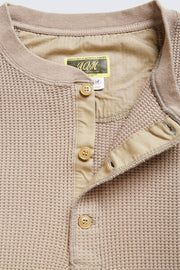 ACV-TM03 HAEAVY WEIGHT WAFFLE HENLEY NECK