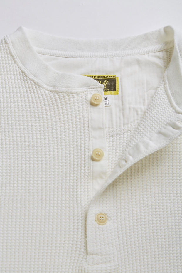 ACV-TM03 HAEAVY WEIGHT WAFFLE HENLEY NECK