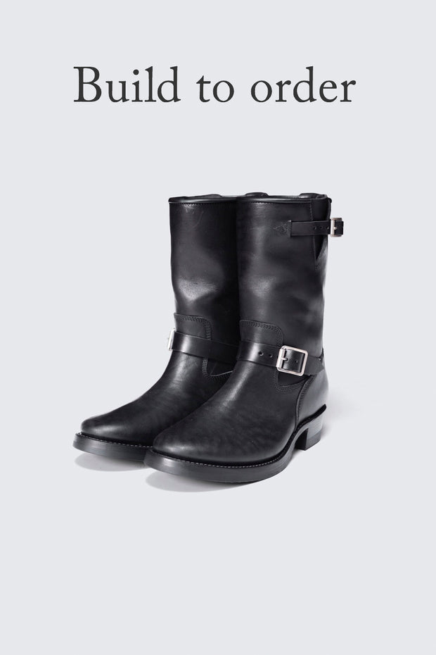 BUILD TO ORDER 受注生産 - AB-01HB-CL-LD HORSEBUTT ENGINEER BOOTS NARROW (BLACK CORE)