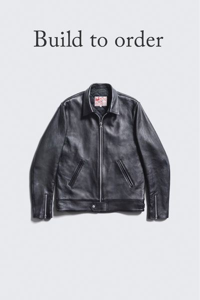 BUILD TO ORDER 受注生産 - AD-01-LD SHEEPSKIN CENTER-ZIP JACKET (BLACK CORE)