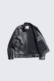 BUILD TO ORDER 受注生産 - AD-01-LD SHEEPSKIN CENTER-ZIP JACKET (BLACK CORE)