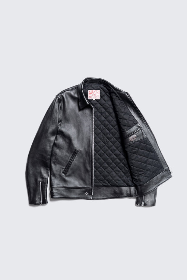 BUILD TO ORDER 受注生産 - AD-01-LD SHEEPSKIN CENTER-ZIP JACKET (BLACK CORE)