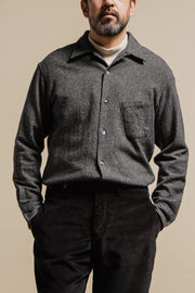 ACV-SH02CHT COTTON HOUNDSTOOTH OPEN COLLAR SHIRT