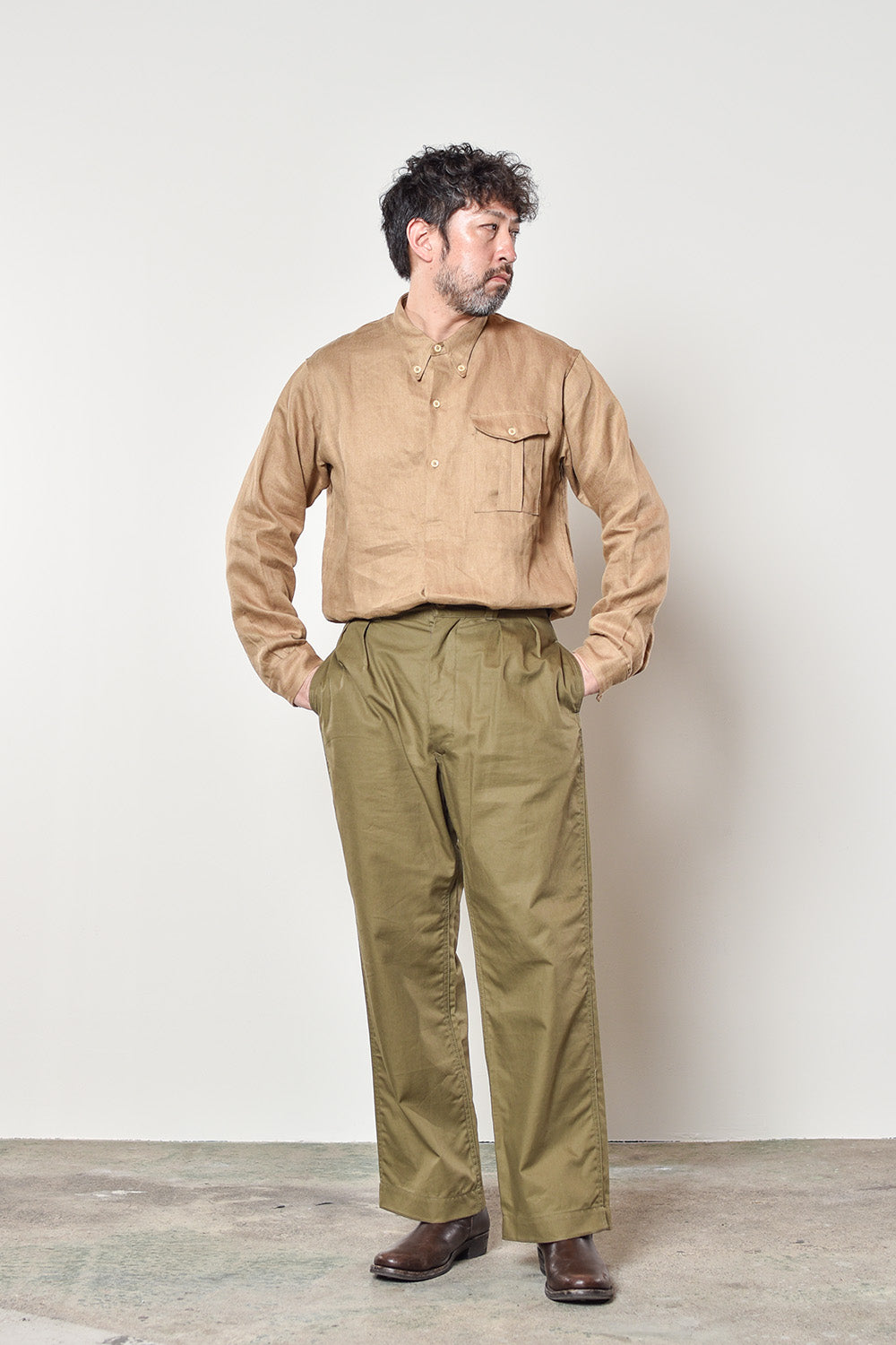 ACV-SH06LN LINEN ARMY 1POCKET PULLOVER SHIRT – ADDICT CLOTHES