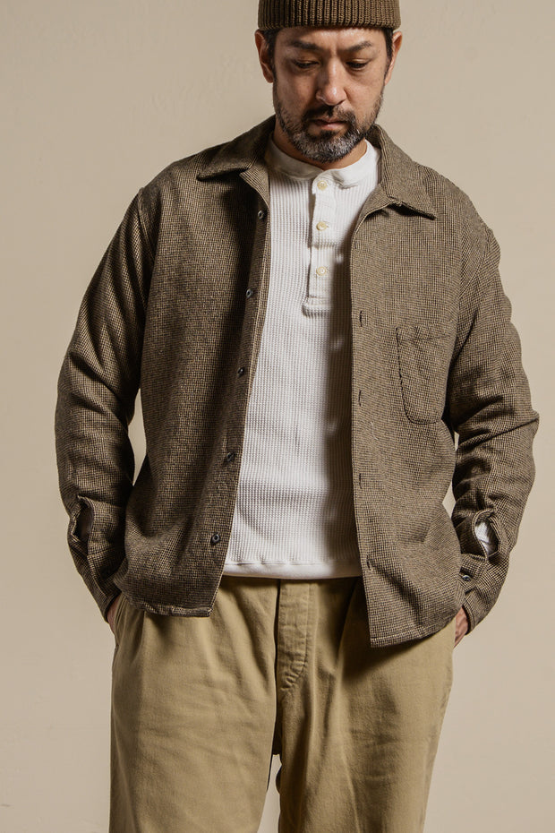 ACV-TM03 HAEAVY WEIGHT WAFFLE HENLEY NECK