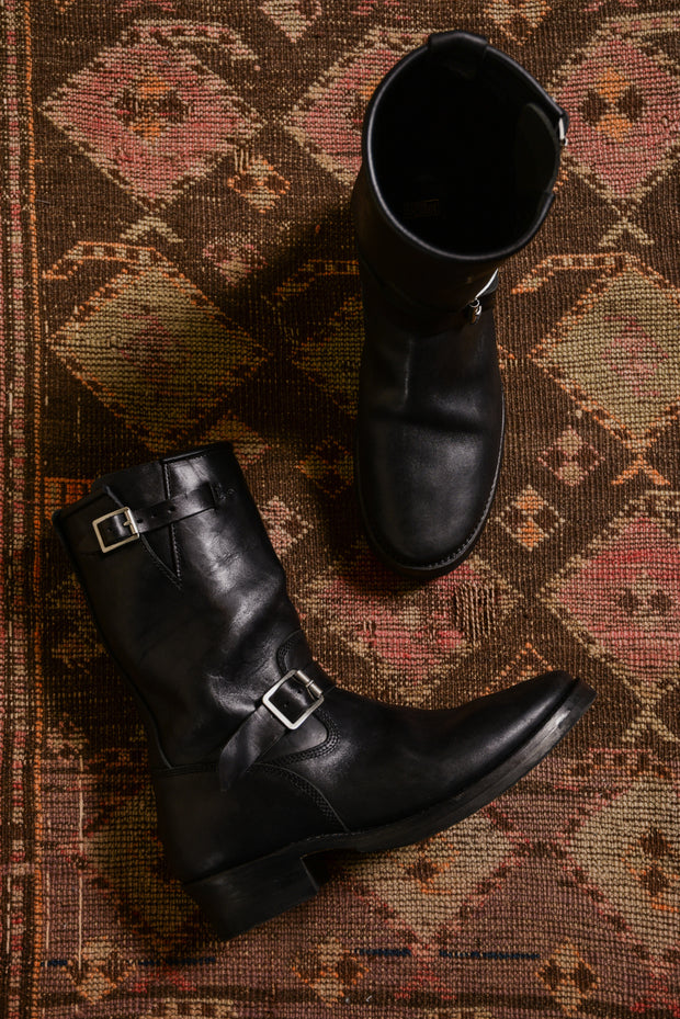 BUILD TO ORDER 受注生産 - AB-01HB-CL-LD HORSEBUTT ENGINEER BOOTS NARROW (BLACK CORE)