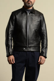 BUILD TO ORDER 受注生産 - AD-01-LD SHEEPSKIN CENTER-ZIP JACKET (BLACK CORE)