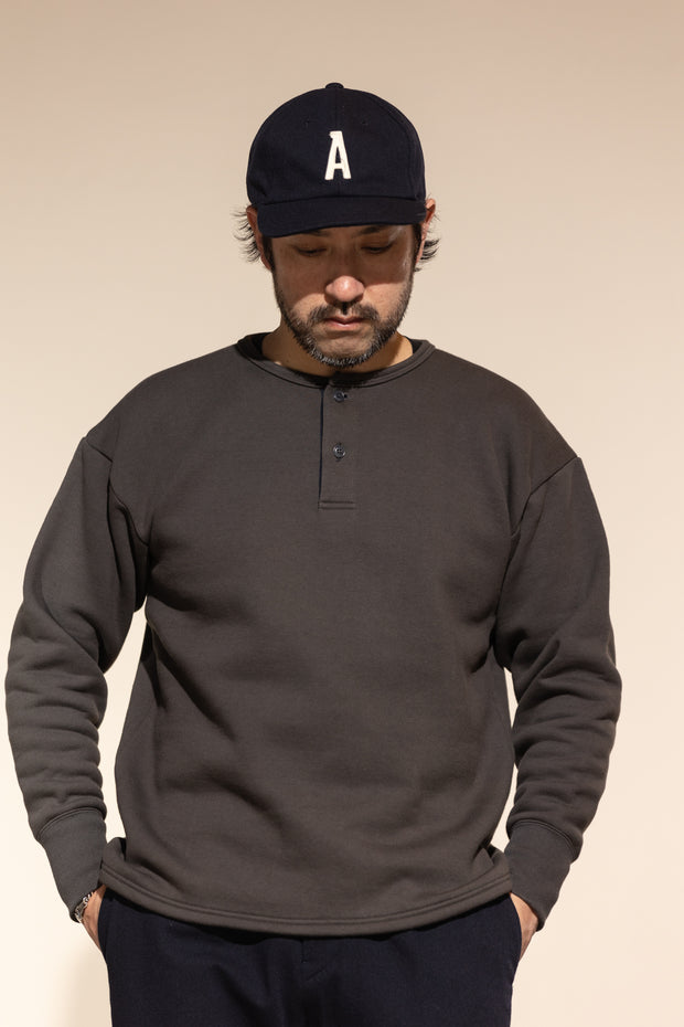 ACV-SW04 FLEECE LINED HENLEY-NECK SWEATSHIRTS