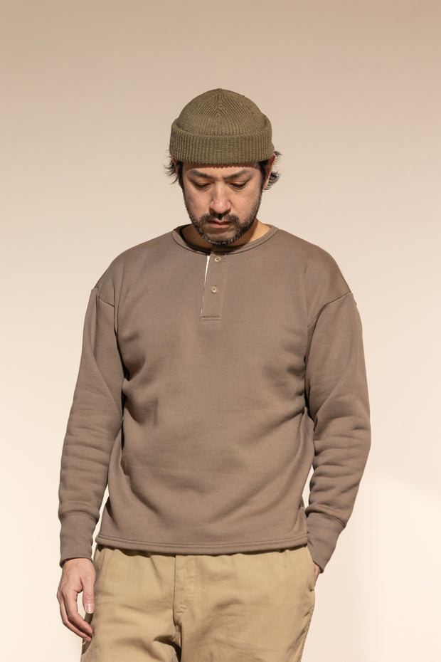 ACV-SW04 FLEECE LINED HENLEY-NECK SWEATSHIRTS