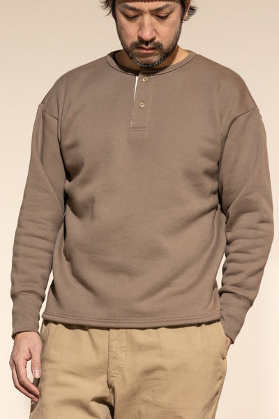 ACV-SW04 FLEECE LINED HENLEY-NECK SWEATSHIRTS