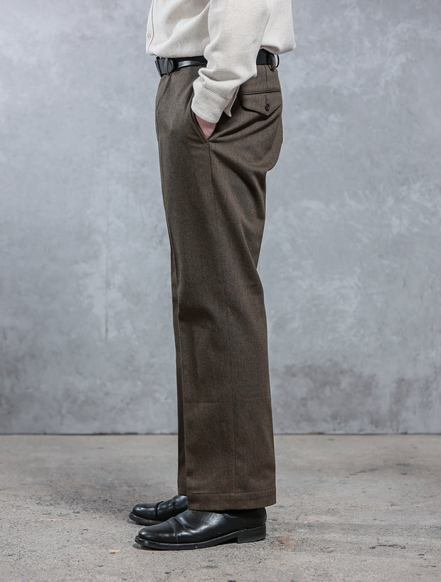 ACV-TR02CW SINGLE-PLEATED COTTON WOOL TROUSERS