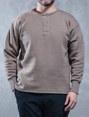 ACV-SW04 FLEECE LINED HENLEY-NECK SWEATSHIRTS