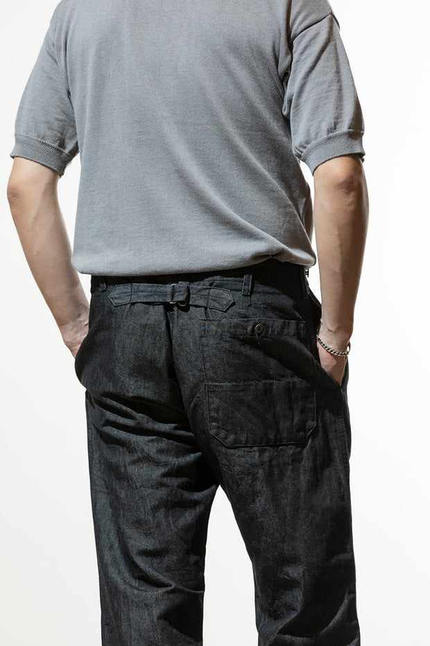 ACV-TR03CLD COTTON LINEN DENIM BUCKLE BACK TROUSERS (25SS Ver 