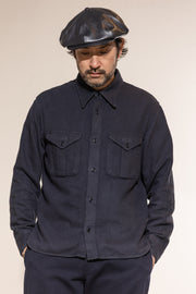 ACV-SH03CLW COTTON LINEN WOOL DOUBLE POCKET ARMY SHIRT