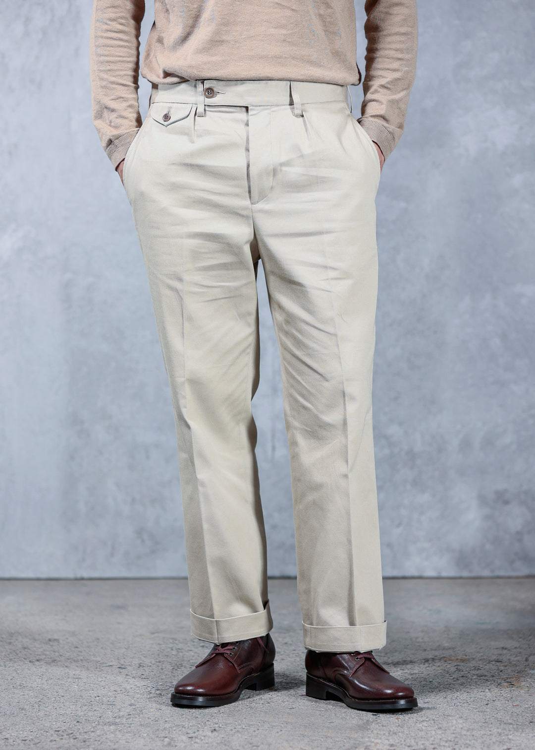 ACV-TR02TW SINGLE PLEATED COTTON TWILL TROUSERS – ADDICT CLOTHES